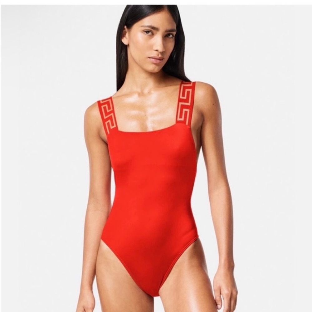 Red Designer One-Piece Swimsuit